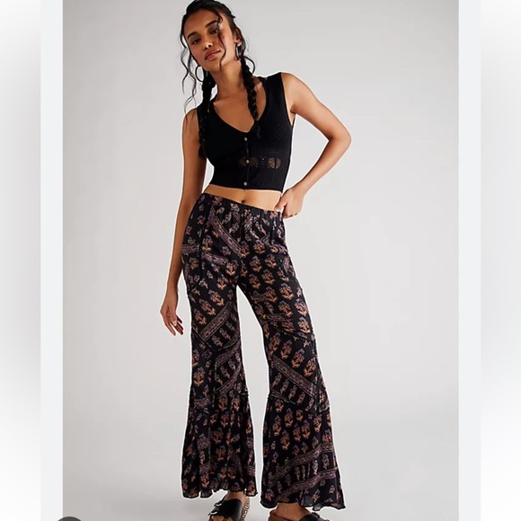 Free People Boho Fiji Feelings Flare Pants - Picture 1 of 7